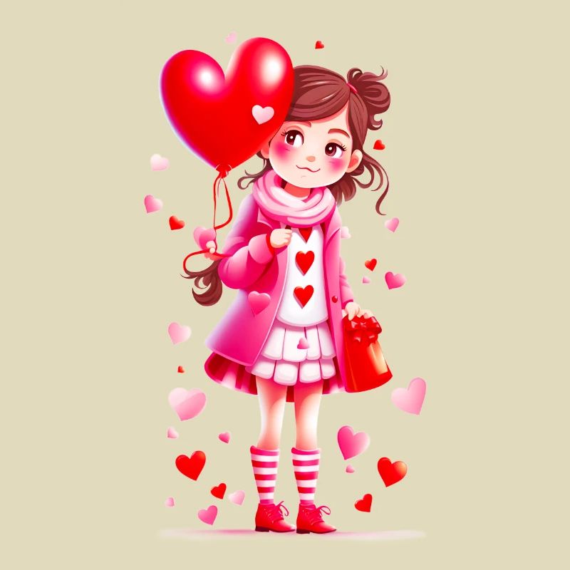 Kleines Mädchen mit Herzen 02