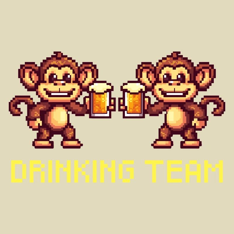 Affe Drinking Team Bier Party