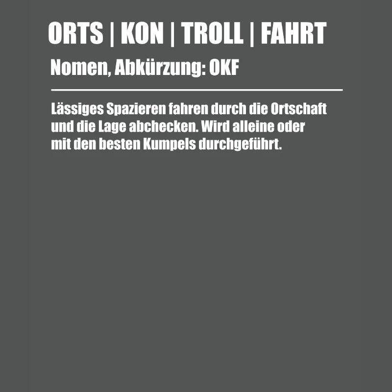 Ortskrontrollfahrt OKF Definition