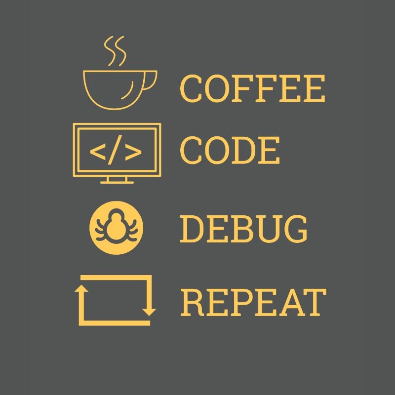 "Coffee Code Debug Repeat" | Programmierer