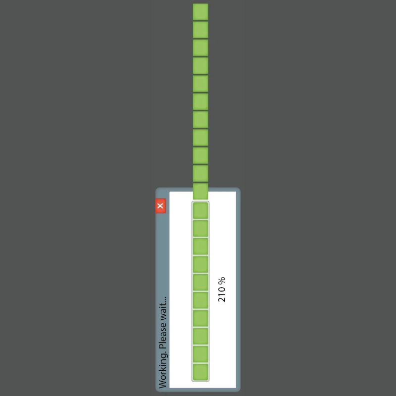 Windows loading bar in overwork