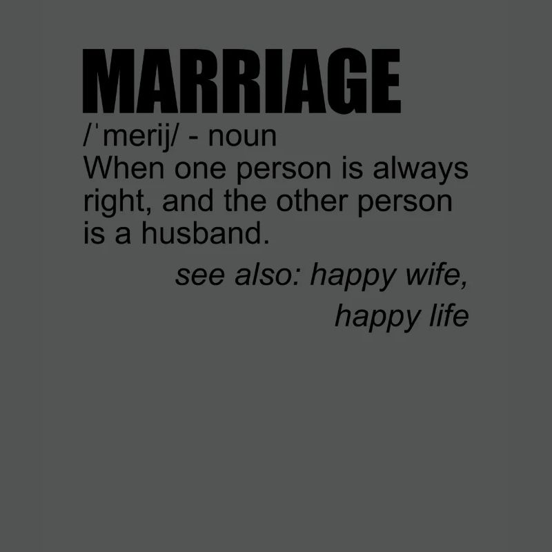 Lustige Ehe-Definition-Ehemann-Ehefrau-Ehe