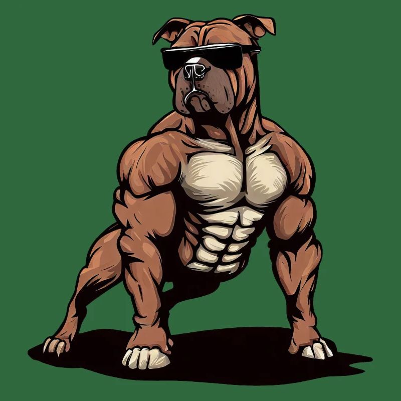 Pitbull Der Bodybuilder