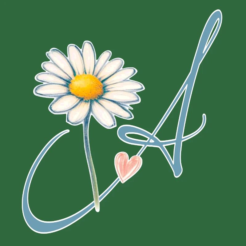 Buchstabe A Gänseblümchen Herz