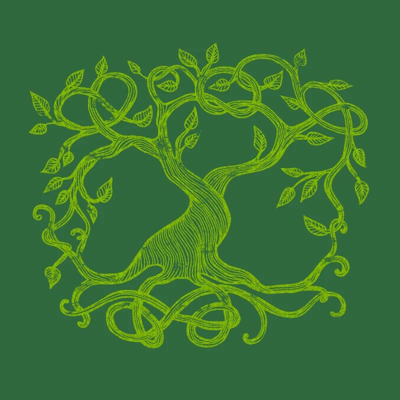 Celtic tree, green