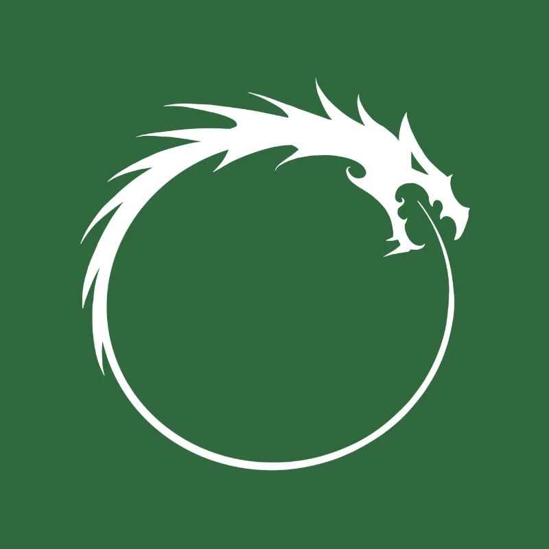 Ouroboros Drache beißt sich in den eigenen Schwanz