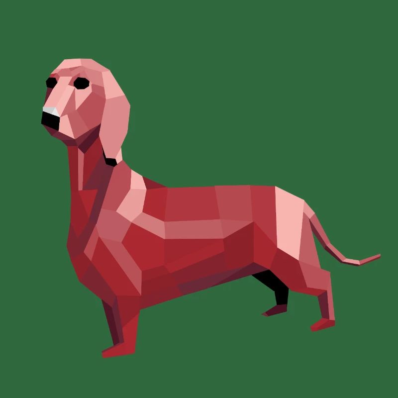 Dackel low poly rot