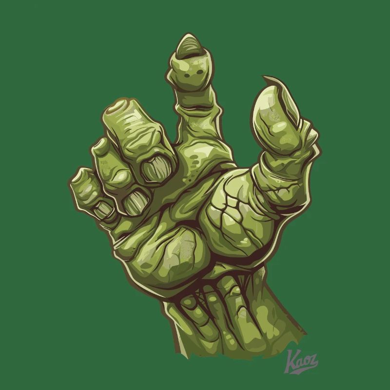 Massive grüne Ork- oder Oger-Monster-Hand