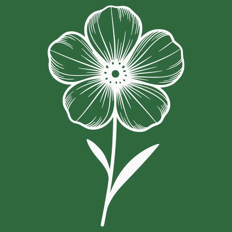 Fleur blanche graphique - variable de couleur