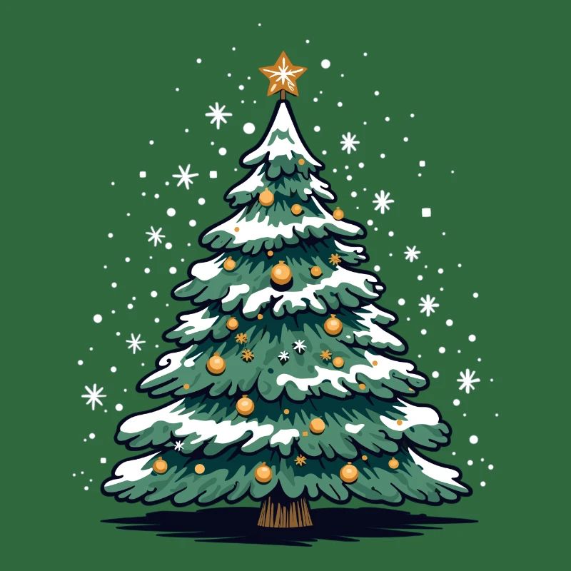 Weihnachtsbaum mit Schneeflocken