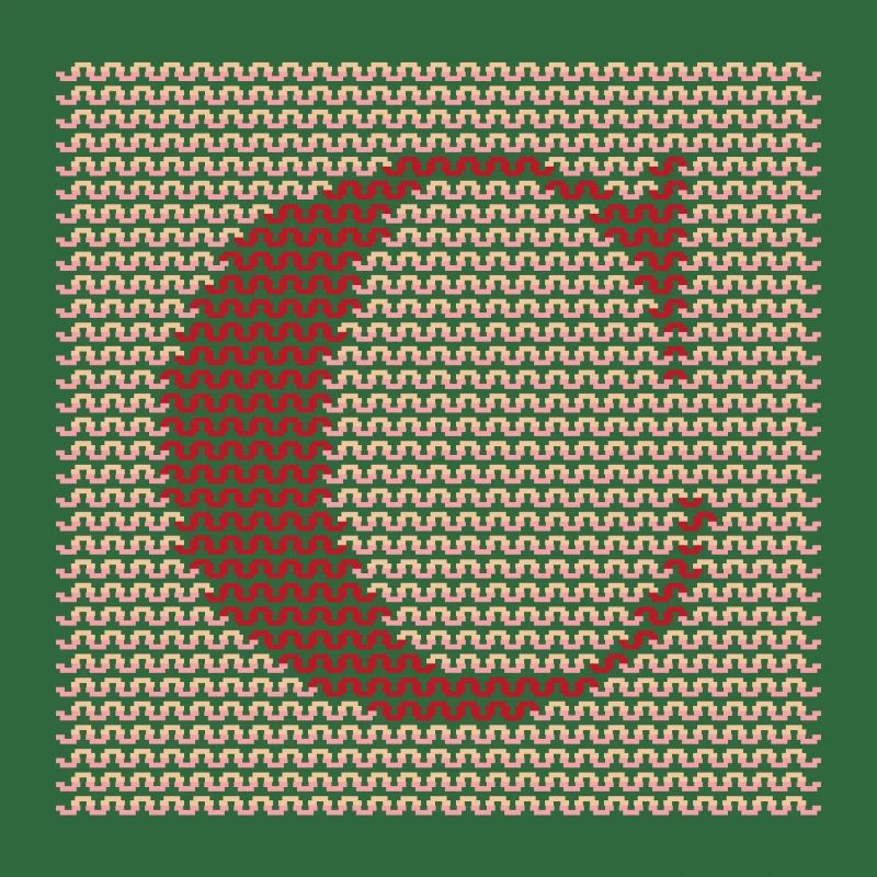 Garn Serif Buchstabe C Rot