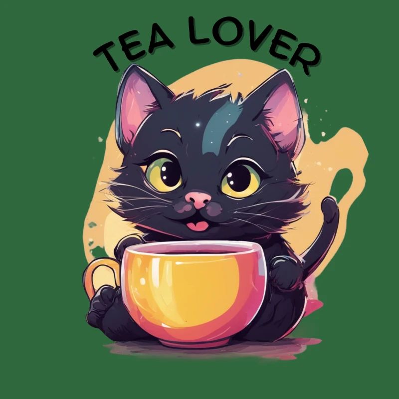 Katze mit Tee