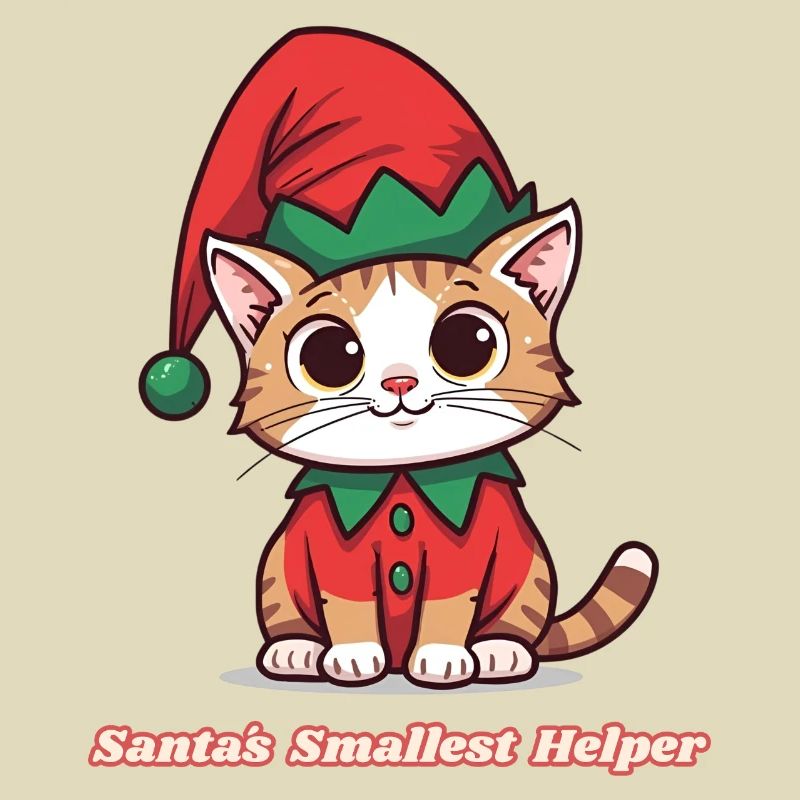 Chat de Noël – Le plus petit assistant du Père Noël