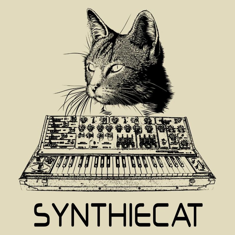 Synthiecat Katze mit Synthesizer
