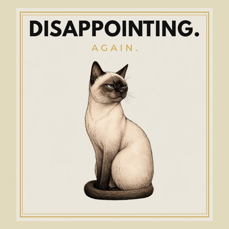 DISAPPOINTING Sarcastic Cat Design