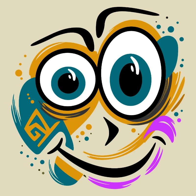 Drôle de visage éclaboussé