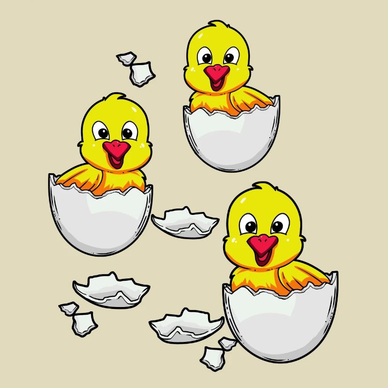 Eggshell chick Easter chicken farm egg
