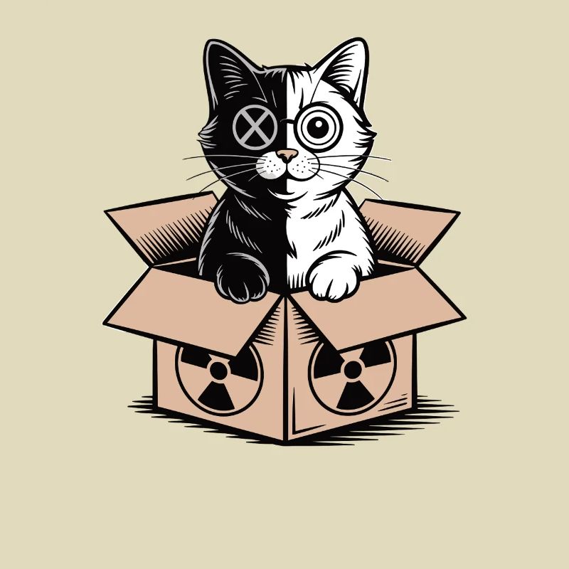 Schrödinger’s Cat in a Box Quanten-Nerd Statement