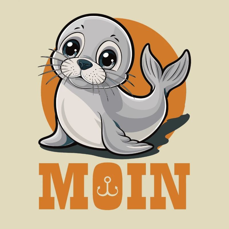 Junge Robbe mit „Moin“