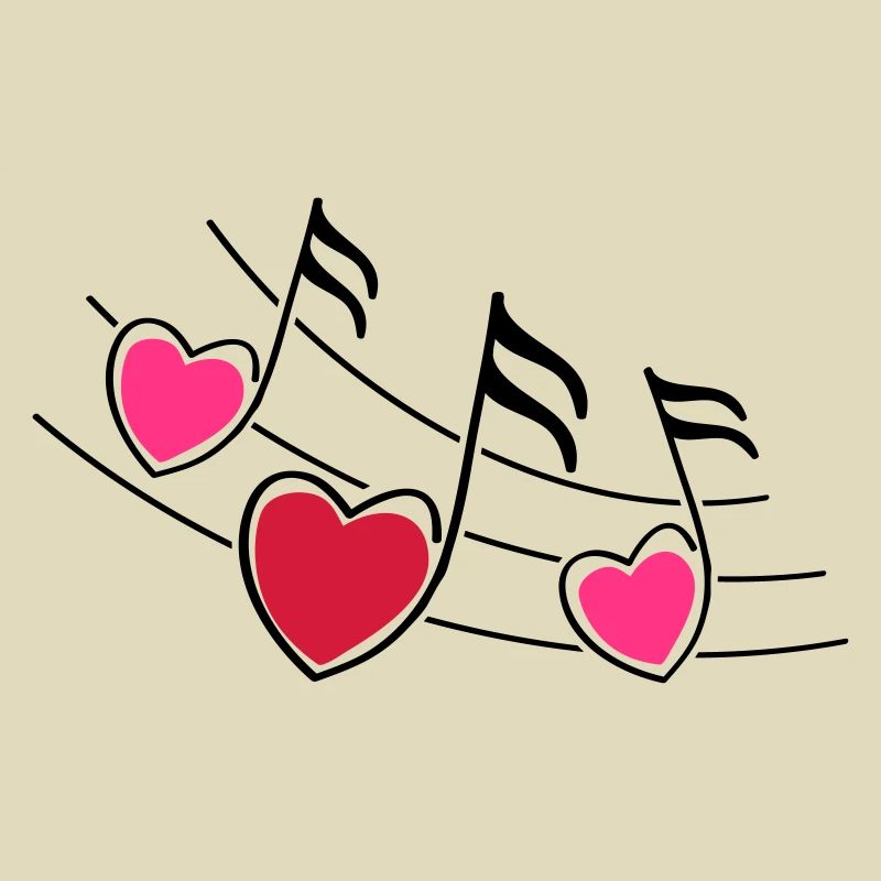 music notes hearts