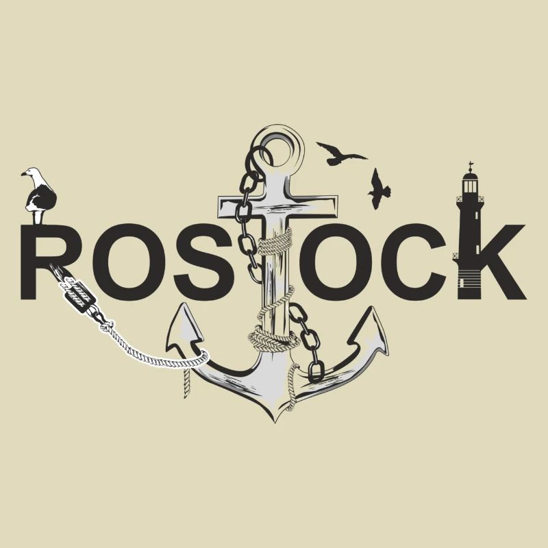 Rostock mit Schriftzug und Anker