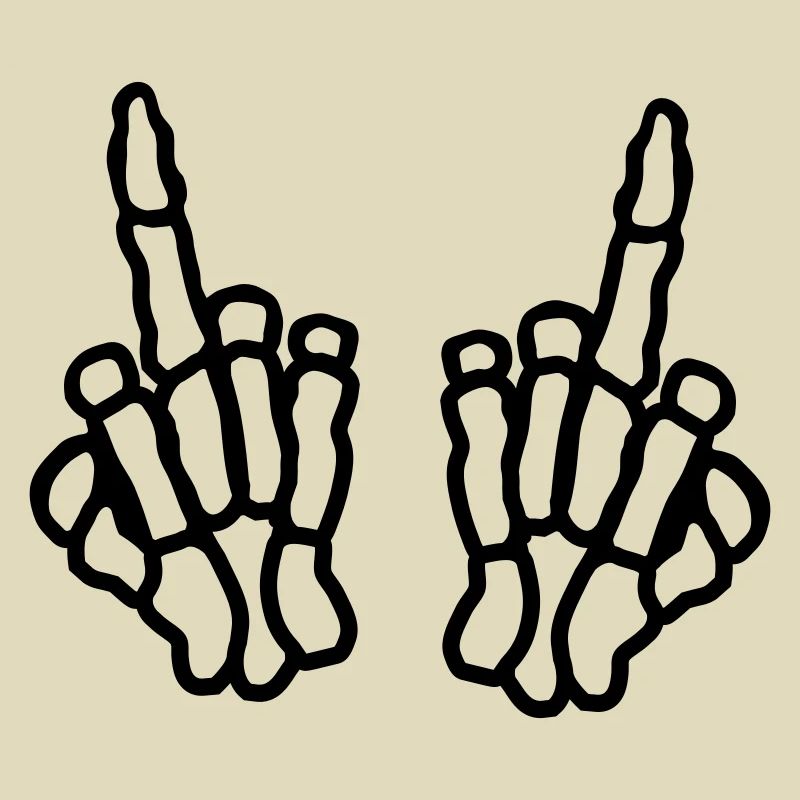 Bone 2 hands middle finger