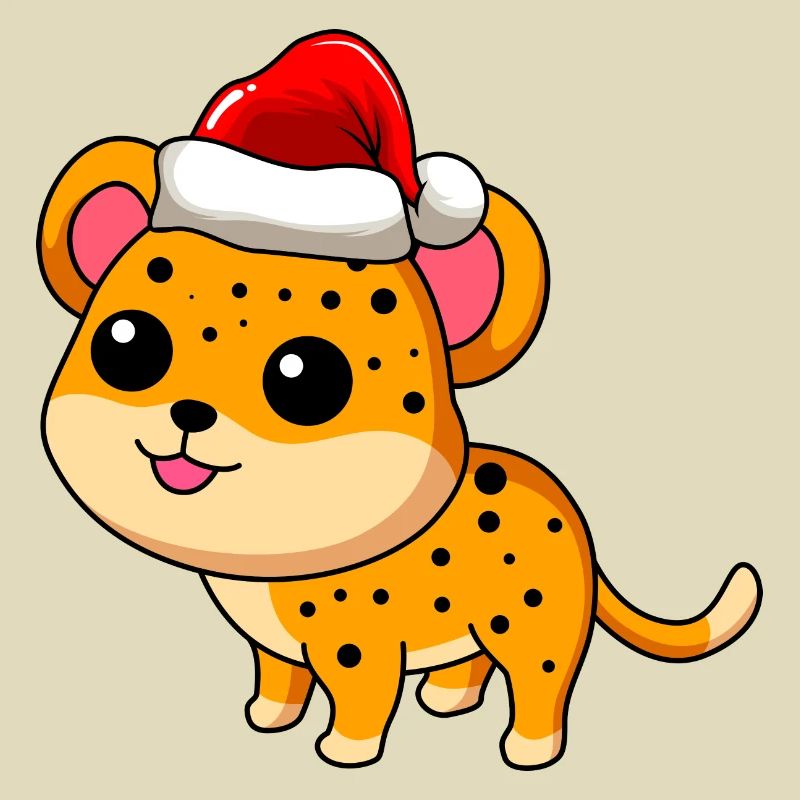Leopard Comic Weihnachten