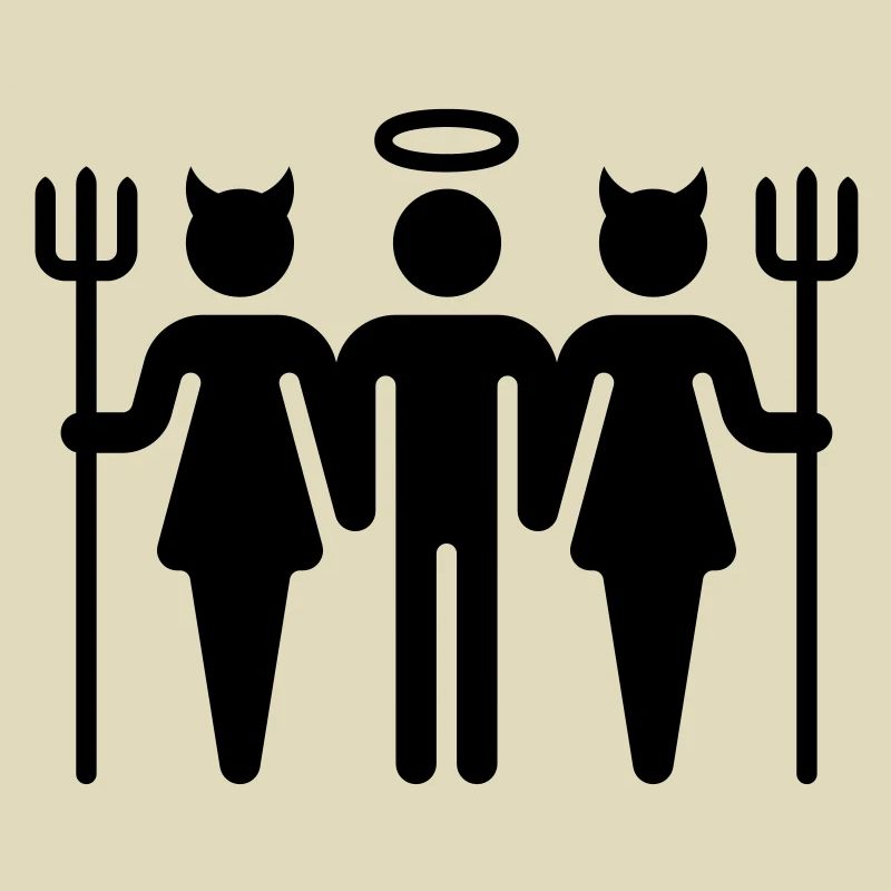Devil-Cherub-Devil / Teufel-Engel-Teufel (M)