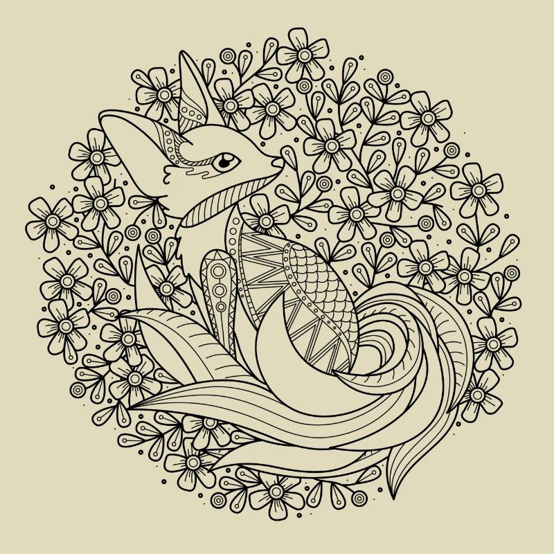 Fuchs. Fox. Mandala Style.