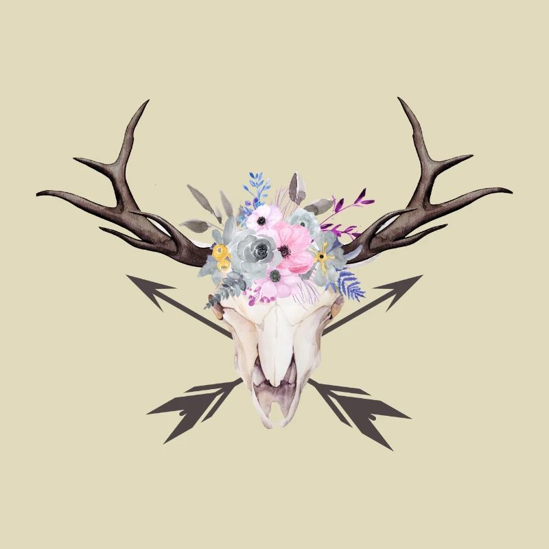 Flèche de fleur Boho Scull personnalisable