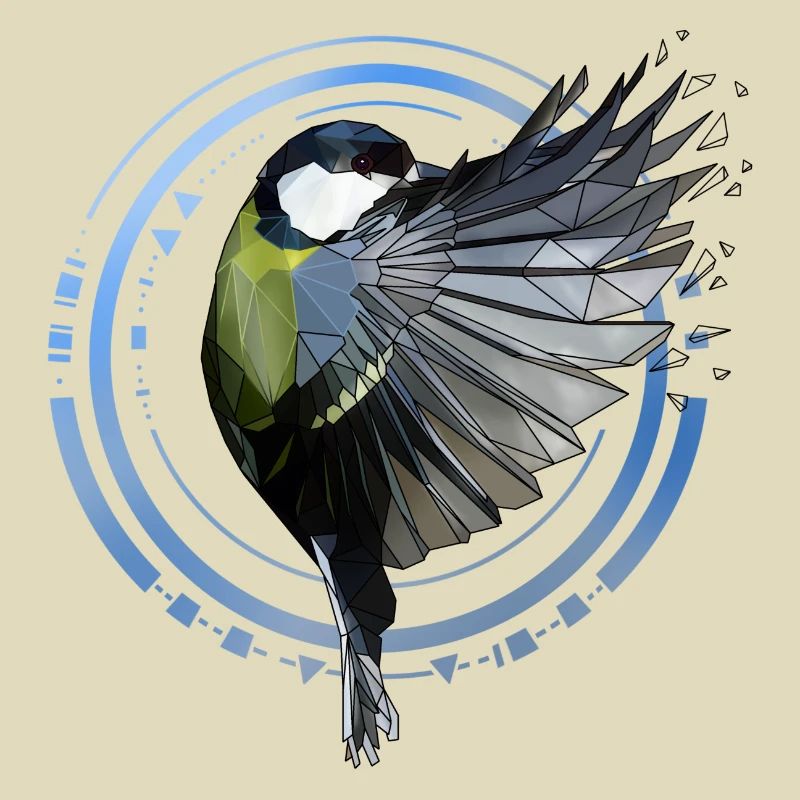 Blaumeise | Geometrisch | Low Poly