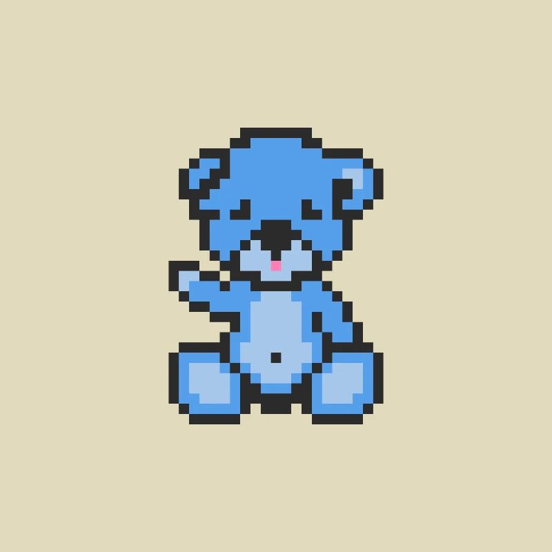 Pixel Bär Blauer Himmel