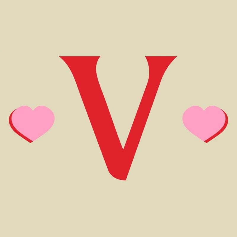 Buchstabe v rote Herzen