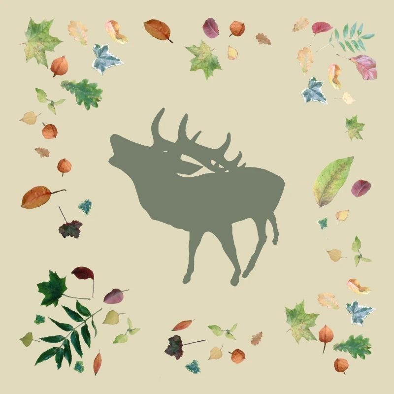 Hirsch mit Herbstlaub