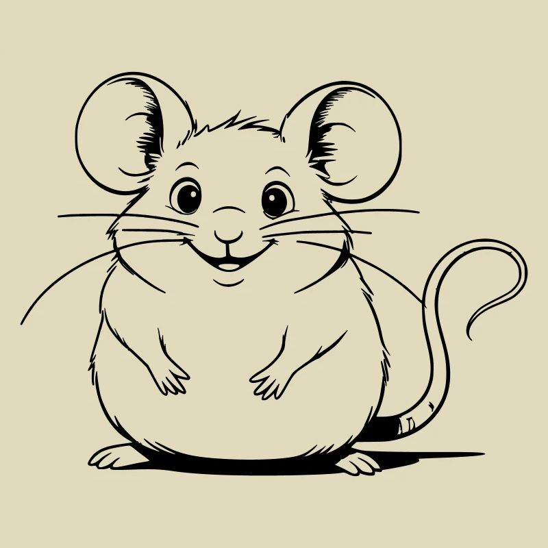 Chubby mouse as vector graphic