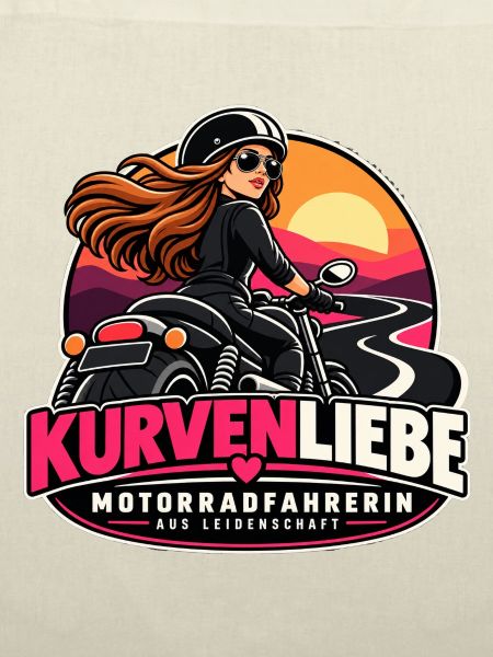 Kurvenliebe Motorradfahrerin Sunset