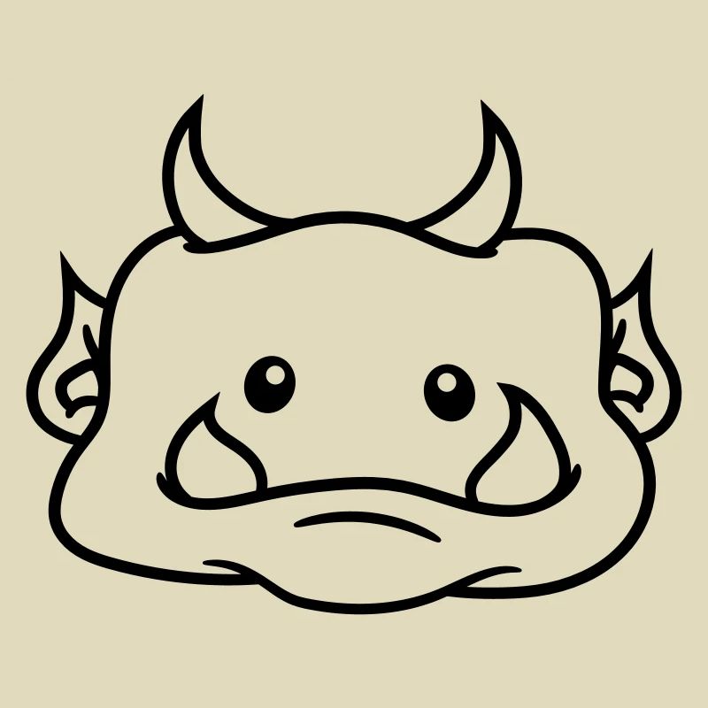 tête, le visage, oger doux mignon ork troll monstr