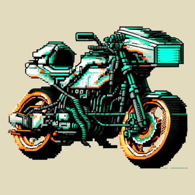 Moto de machine de course dans de superbes graphismes 8 bits