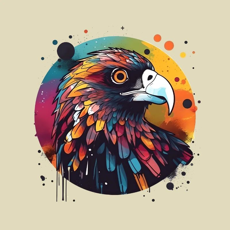 Buse aigle ronde colorée
