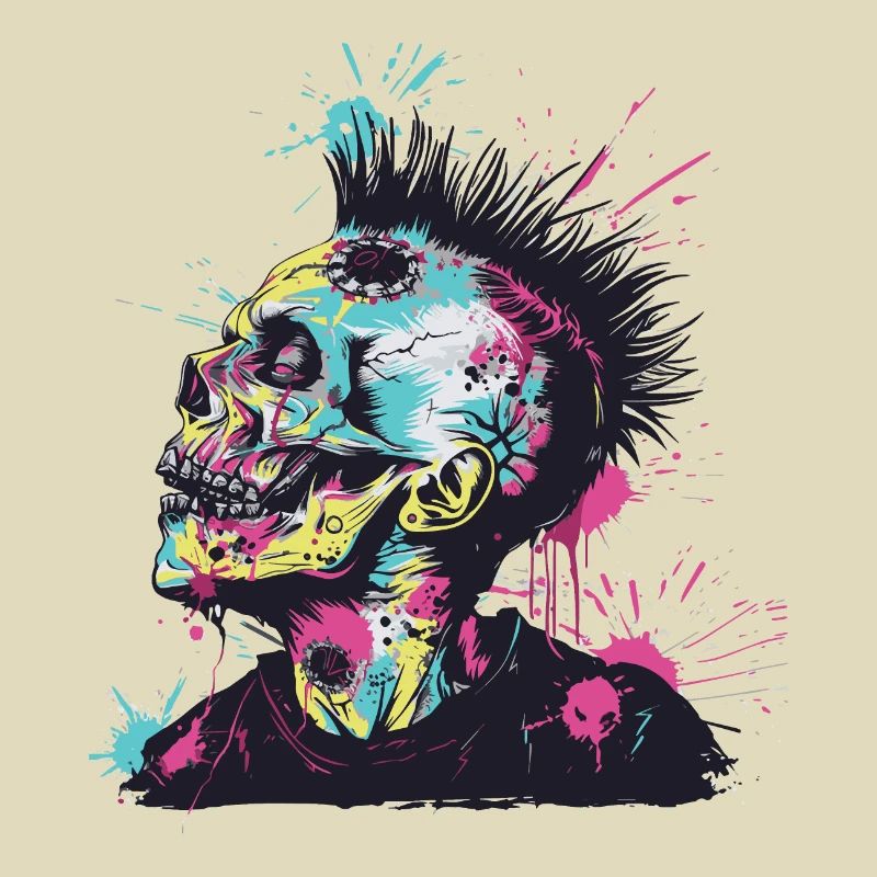 Horror Punk Zombie Mohawk