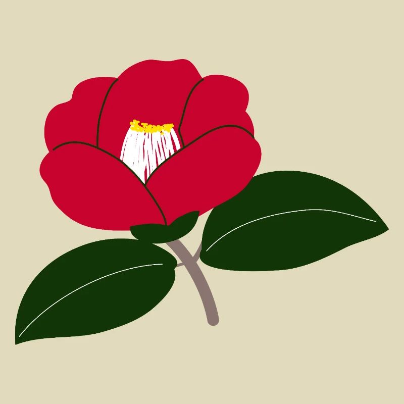 Rote Kamelienblüte Illustration2