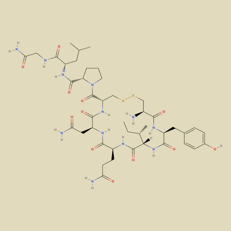 Oxytocin Molecule - Colored Structural Formula