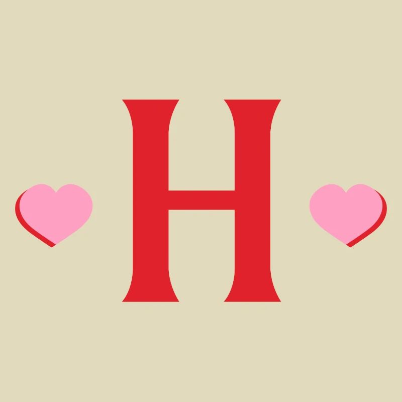 Buchstabe h rote Herzen