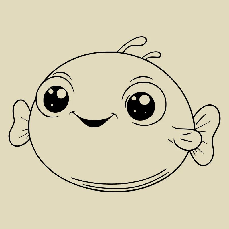 mignon poisson-globe comme illustration vectorielle