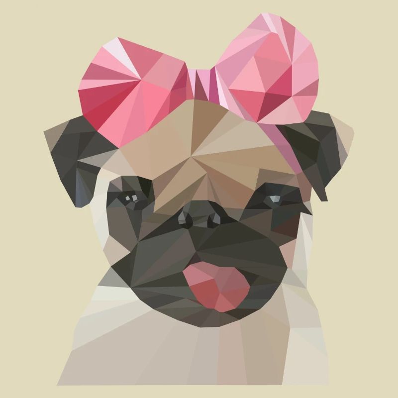 Mops mit Schleife