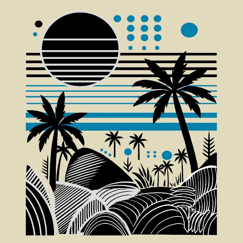 Vacation Beach Palm Tree Waves Gift