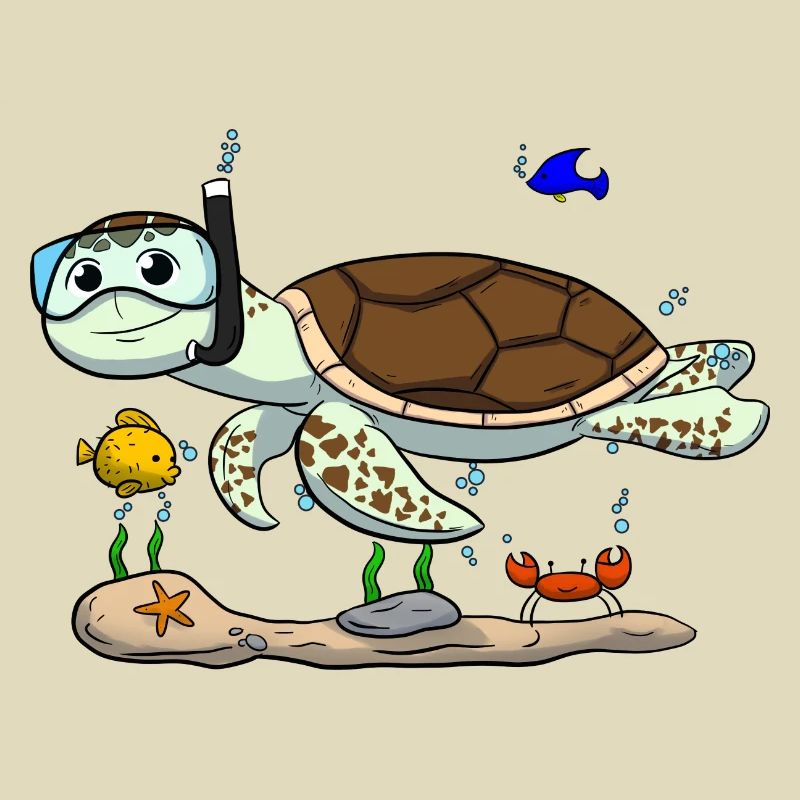 Scuba Diving Turtle Fish Diving I Gift