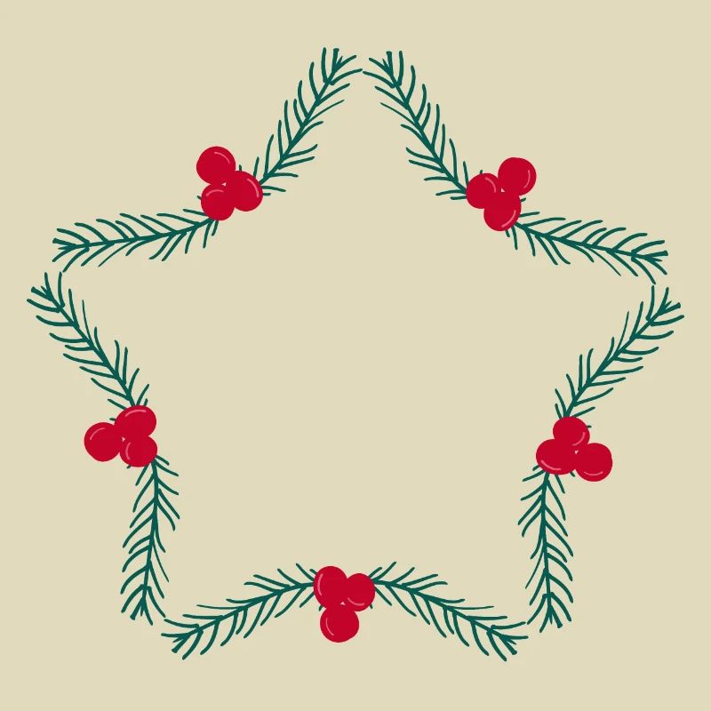 Weihnachtskranz in Sternform
