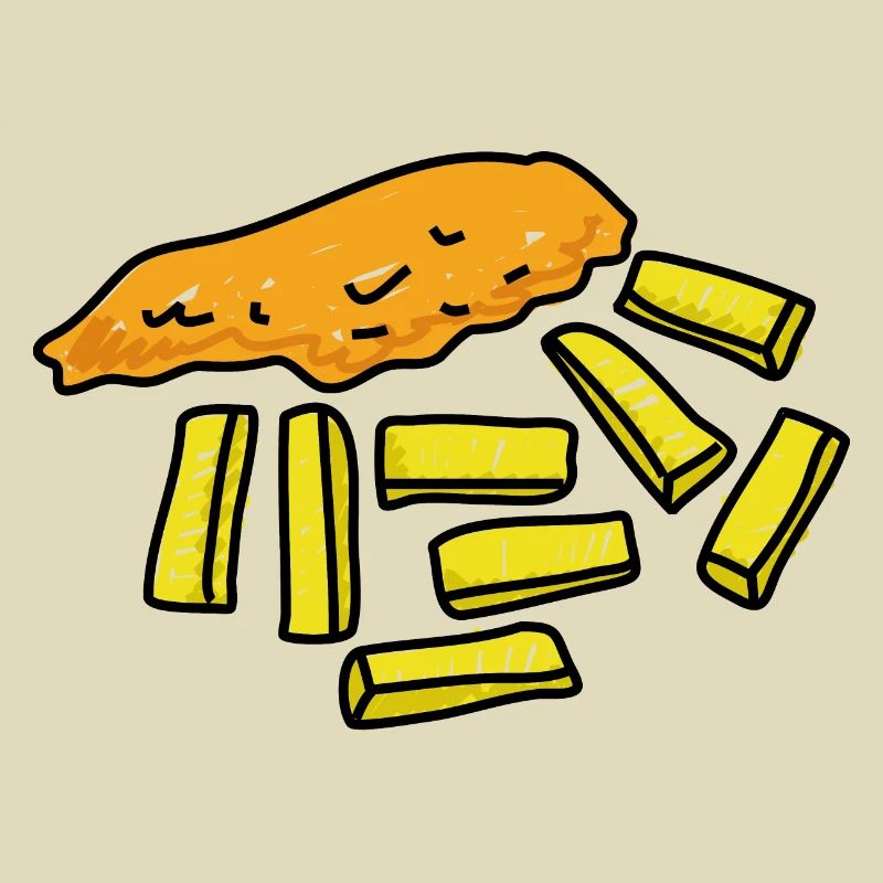 Fish and Chips Doodle