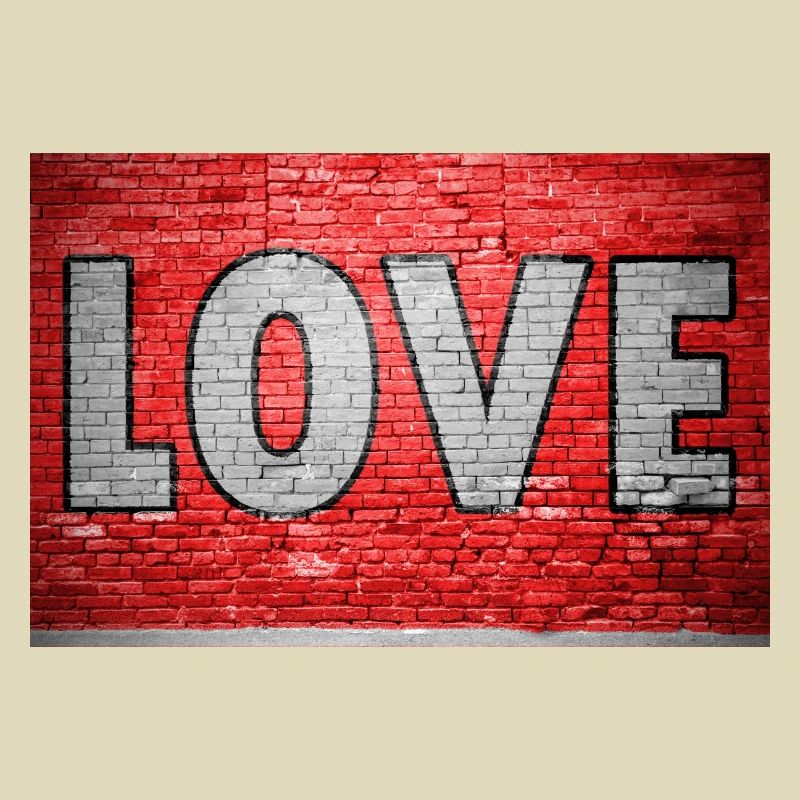 Love Ziegelsteinmauer Graffiti